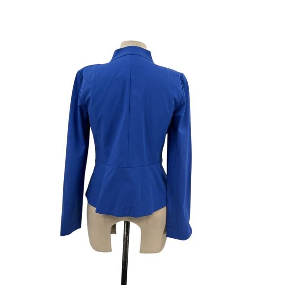 Lafayette 148 New York‎ Blazer Jacket Zip Front Cotton Blend Blue Size 2 - Picture 6 of 11